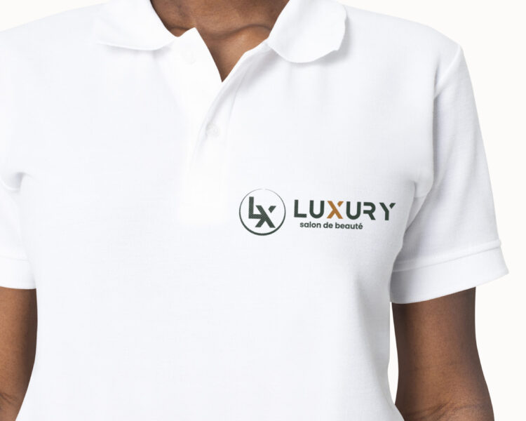 Woman in basic white polo shirt apparel studio shoot